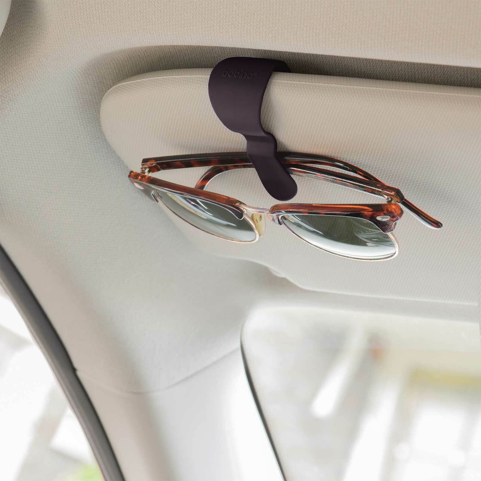 KEKIMO Bling Sunglass Holder For Car Visor - Sparkly PU Leather Holder With Magnetic Closure