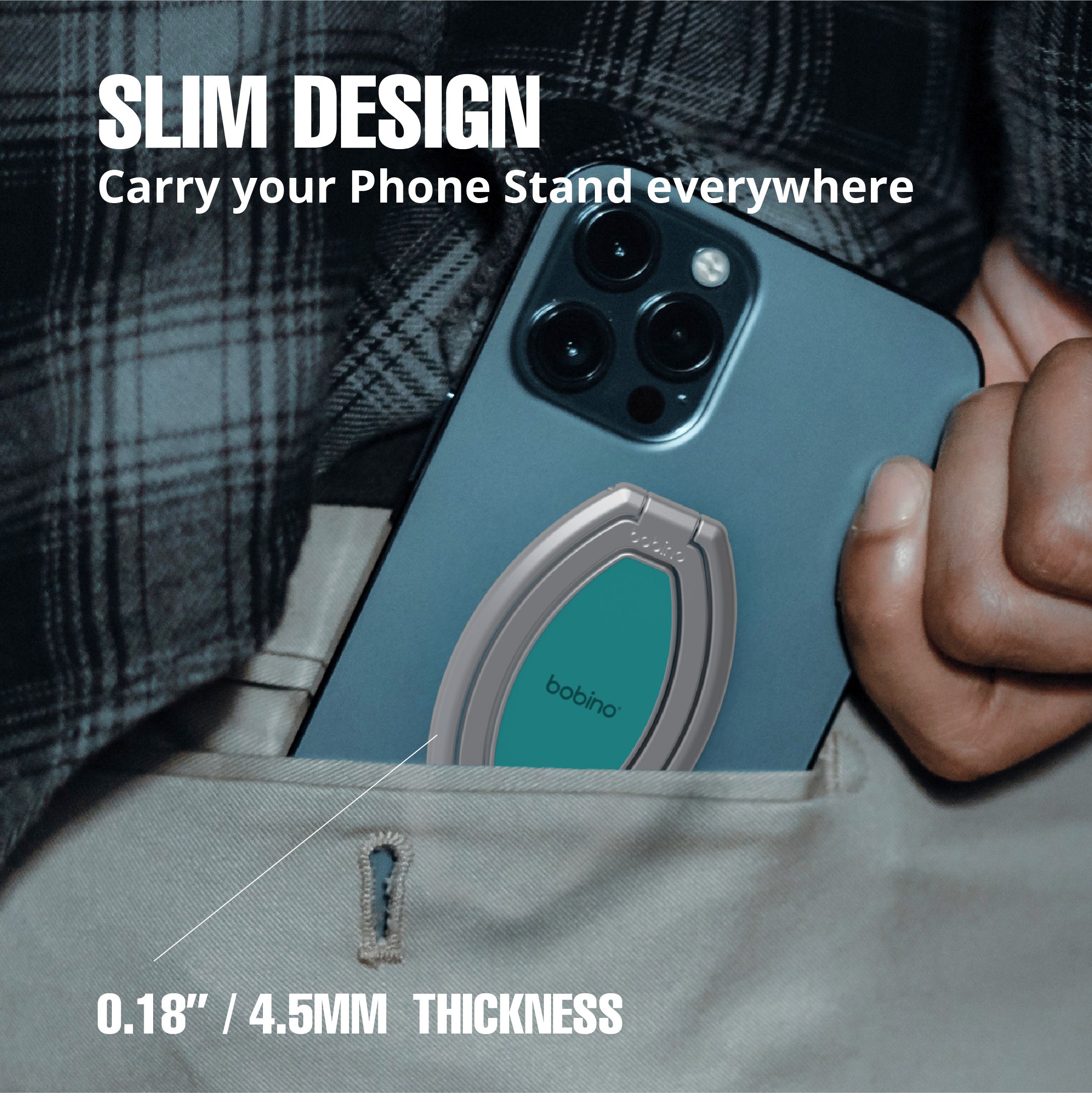 KickFlip - The World's Best Phone Stand - Watch and record at any angle - Black